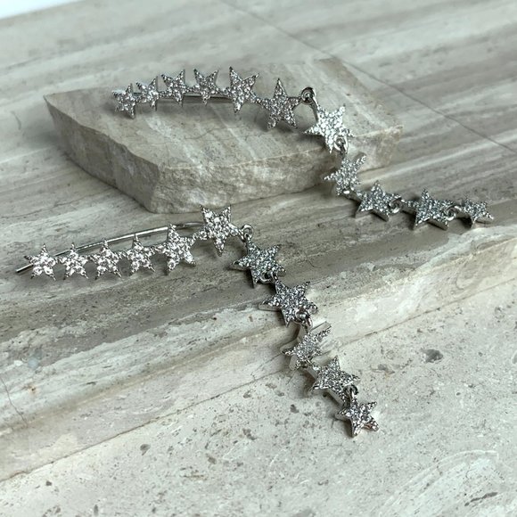 NEW ~ Anthropologie SHASHI Star Disco Climber Earrings - Picture 8 of 11